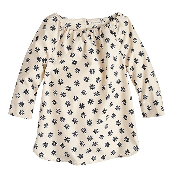 Crewcuts Other - NEW Crewcuts Cream & Navy Flower Top Girls Size 5
